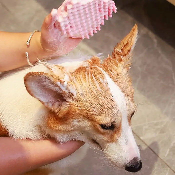 Pet Grooming Brush – Soft Bath & Massage Tool for Dogs & Cats