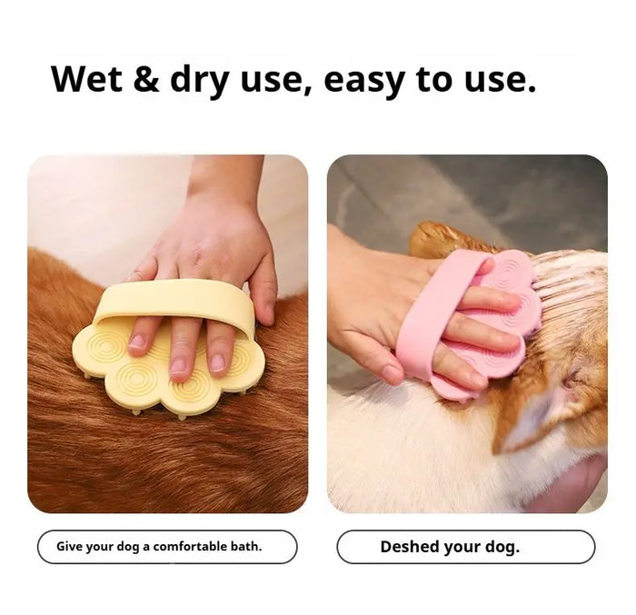 Pet Grooming Brush – Soft Bath & Massage Tool for Dogs & Cats