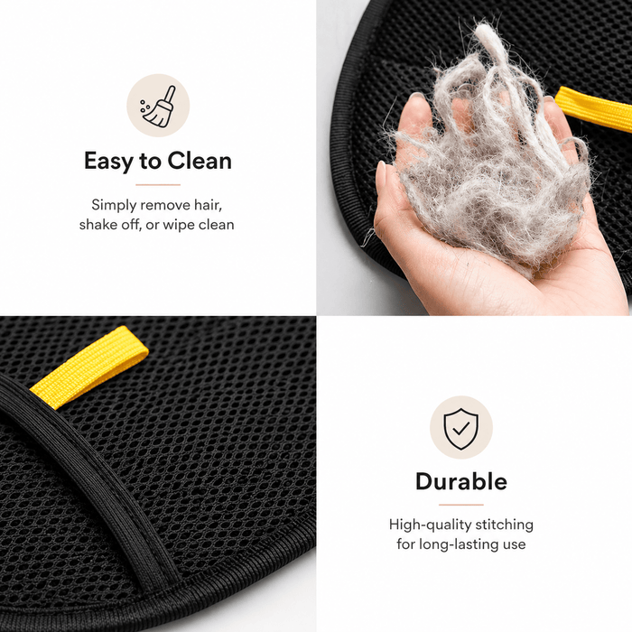 Pet Hair Removal Glove with Dual-Sided Electrostatic Bristles