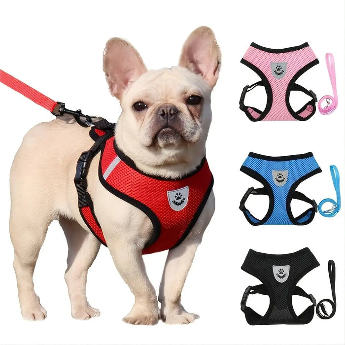 Pet Harness & Leash Set – Adjustable Reflective Harness for Dogs & Cats