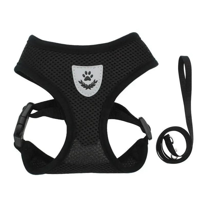 Pet Harness & Leash Set – Adjustable Reflective Harness for Dogs & Cats
