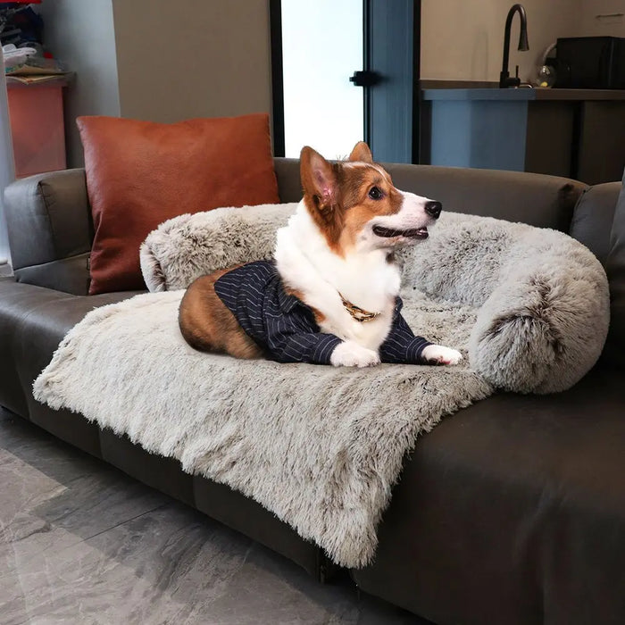 Pet Sofa Bed – Soft Plush Cushion & Blanket for Dogs & Cats