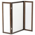 The PetFusion Modest Cat Litter Box Privacy Screen offers elegance and versatility with its three-panel bamboo frame and white opaque panels. This dark brown beauty folds easily for adjustment, serving as a chic cat privacy screen or litter box enclosure while blending style with functionality.