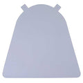 The Petmate Indigo Door is a flat, gray, plastic protector made of heavy-duty flexible vinyl. It features a curved top, tapered sides, two tabs with holes for attachment, and a smooth surface for a simple and utilitarian design.