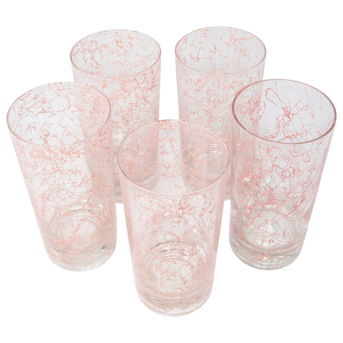 Vintage Pink Spaghetti Collins Glasses Top | The Hour Shop