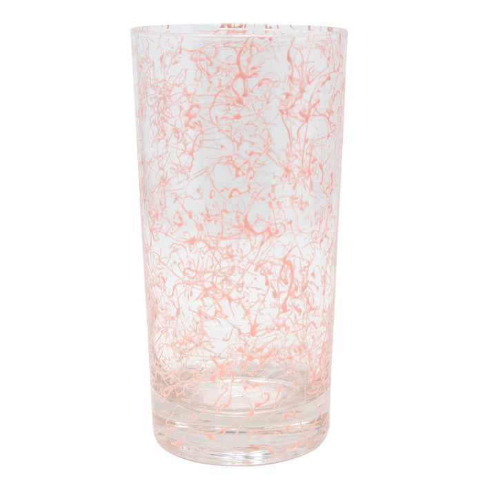 Vintage Pink Spaghetti Collins Glass | The Hour Shop