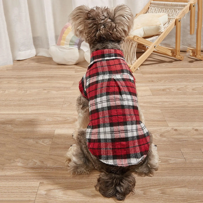 Plaid Pet Shirt – Stylish Dog T-Shirt for Small & Medium Dogs