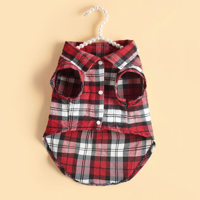 Plaid Pet Shirt – Stylish Dog T-Shirt for Small & Medium Dogs