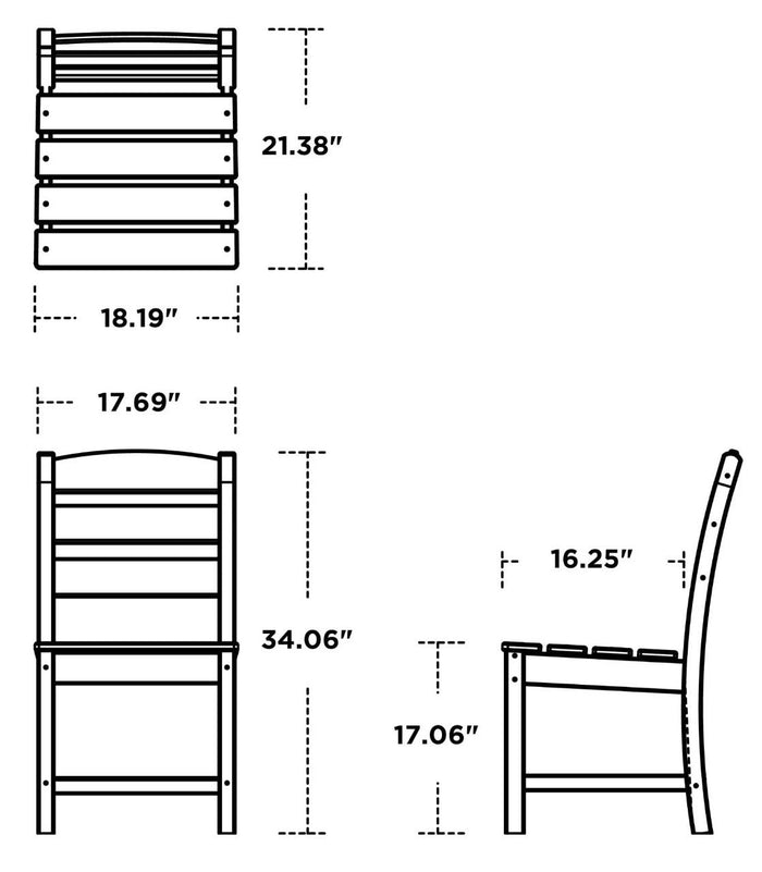 POLYWOOD Lakeside Dining Side Chair in White Outdoor Chairs 12034478