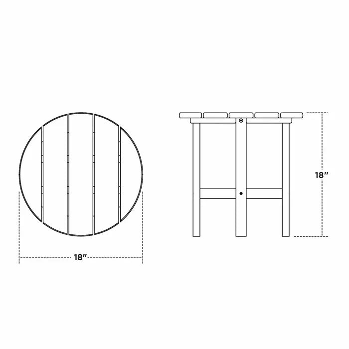 POLYWOOD Round 18" Side Table Outdoor Tables