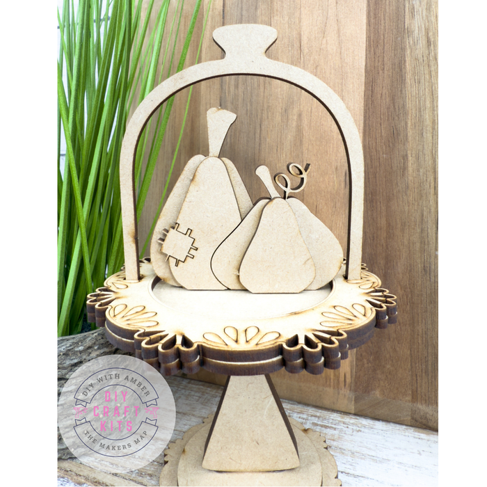 Pumpkin Pair Cloche Cake display Add on Insert kit