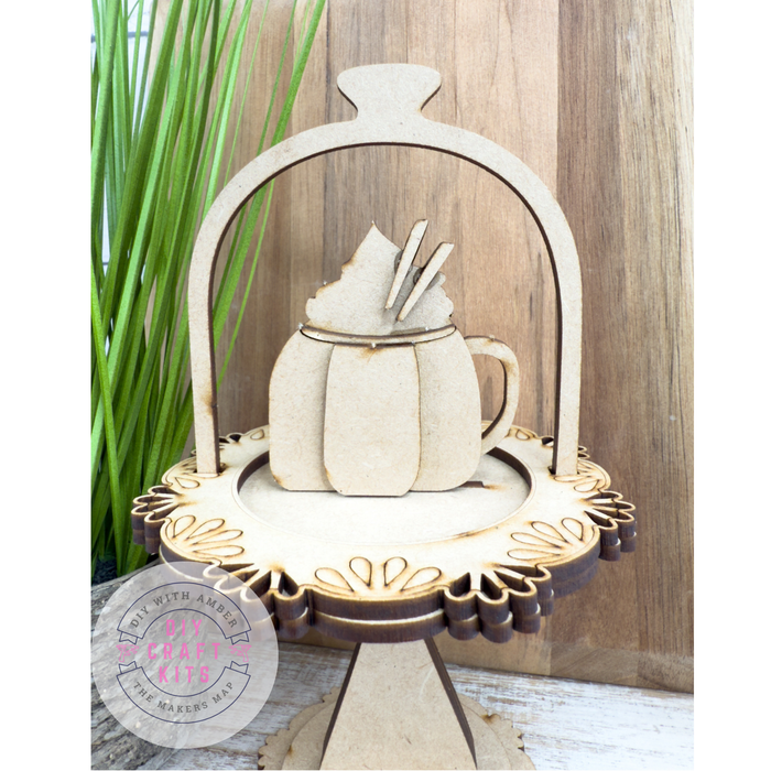 Pumpkin Spice Cloche Cake display Add on Insert kit