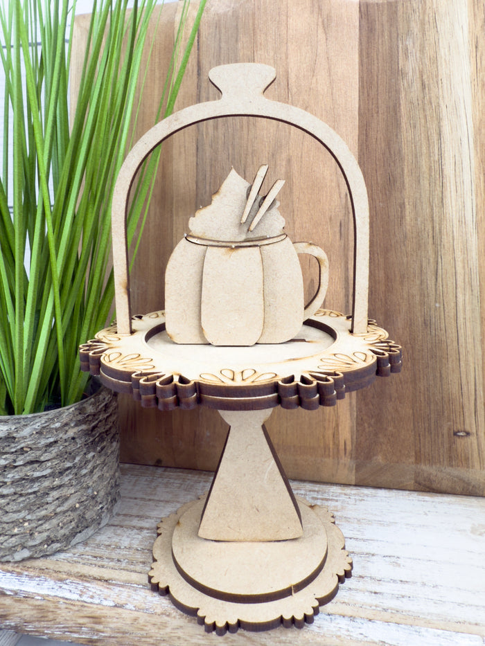 Pumpkin Spice Cloche Cake display Add on Insert kit