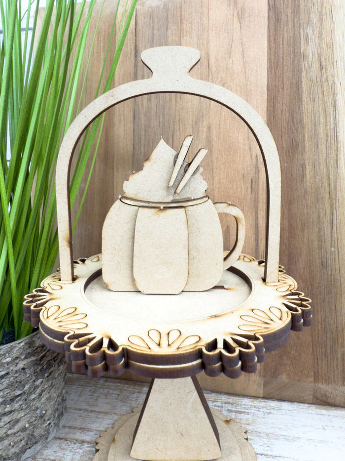 Pumpkin Spice Cloche Cake display Add on Insert kit