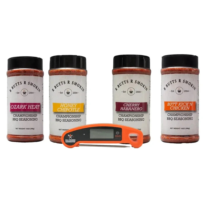 R Butts R Smokin Four Rub + Thermometer Gift Set Food Gift Baskets 12043673