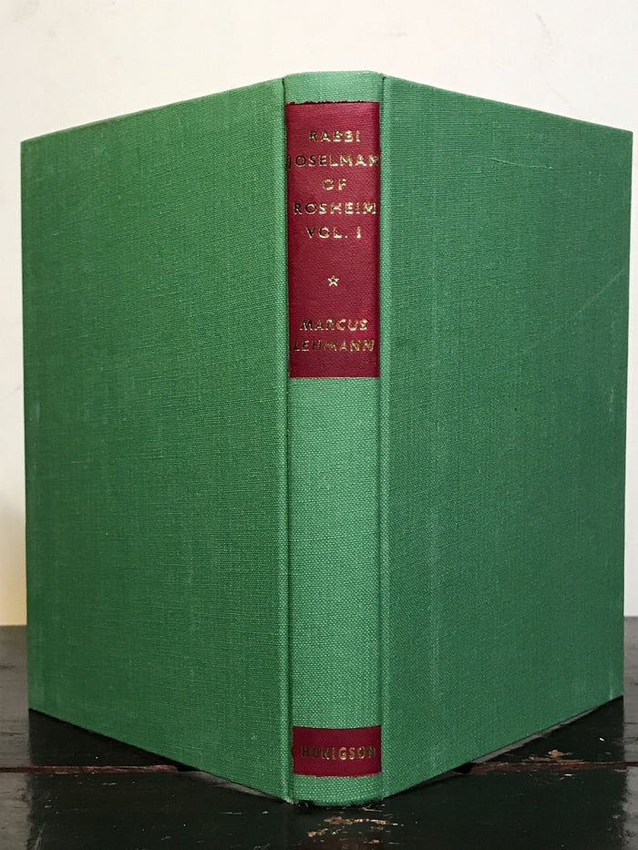 RABBI JOSELMAN OF ROSHEIM, Marcus Lehmann 1st/1st 1974 HC/DJ 2 Vol. Set
