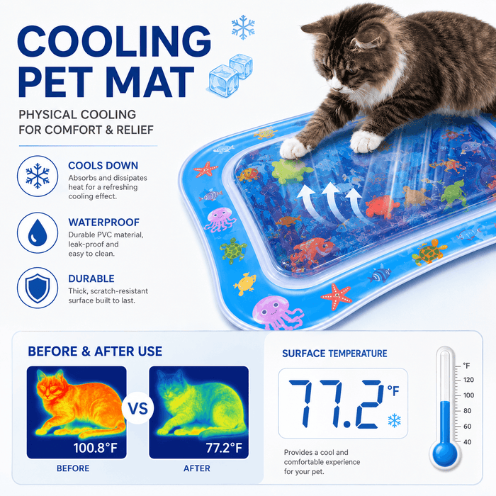 Rectangular Cooling Water Play Mat for Cats Fursera.uk