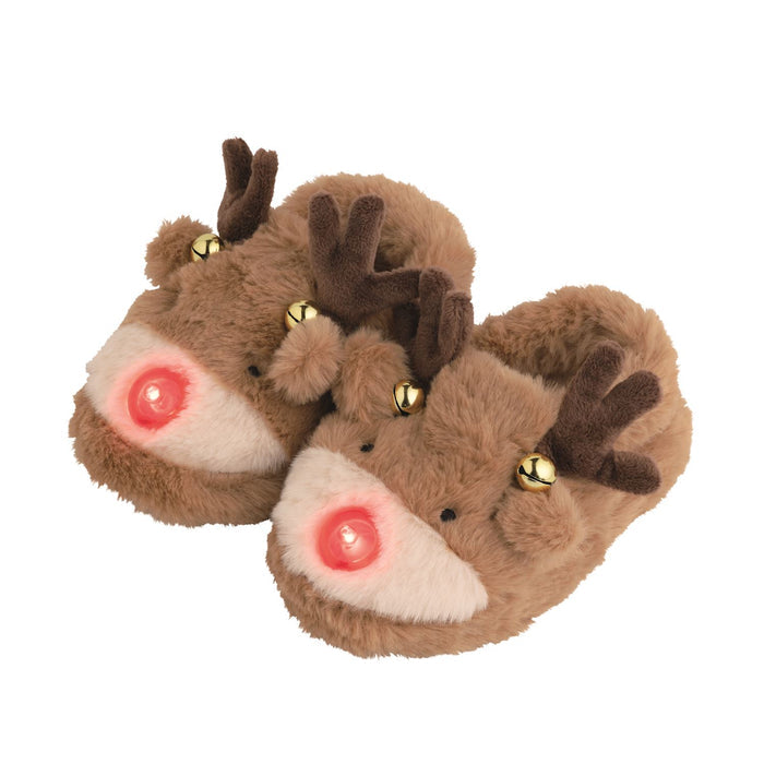 Reindeer Light Up Christmas Slippers