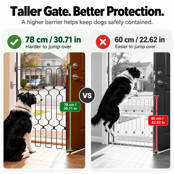 Retractable Dog Gate for Front Door – Tall Metal Pet Safety Barrier Fursera