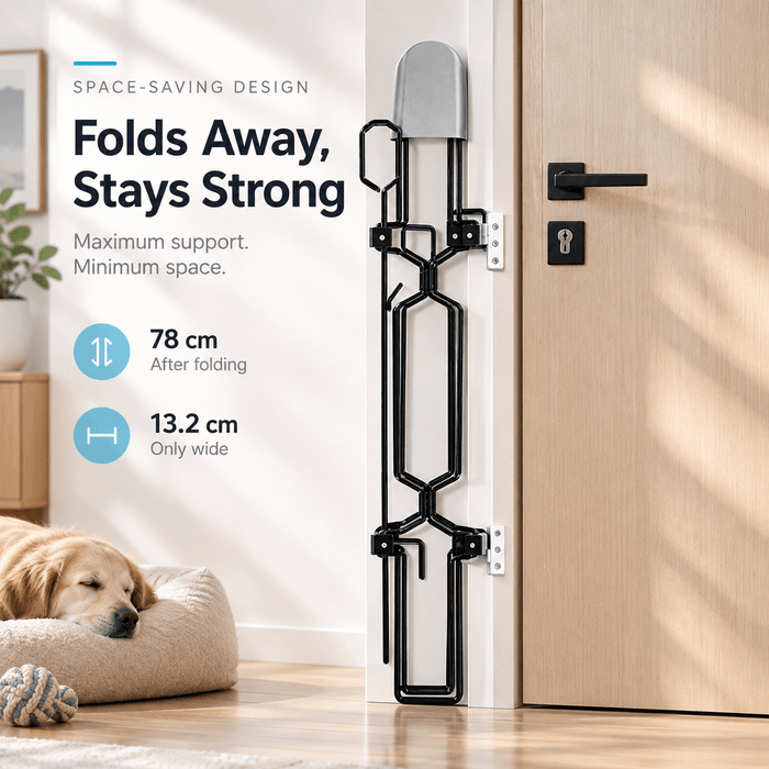 Retractable Dog Gate for Front Door – Tall Metal Pet Safety Barrier Fursera