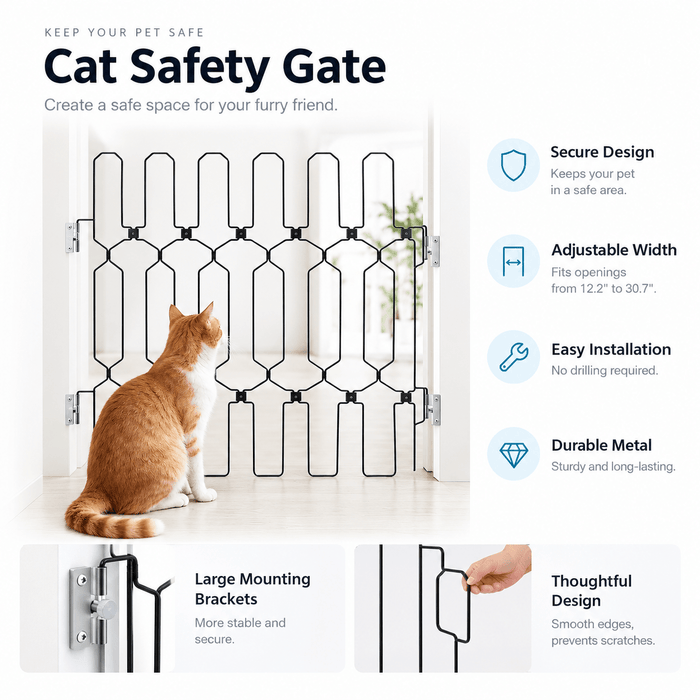 Retractable Dog Gate for Front Door – Tall Metal Pet Safety Barrier Fursera