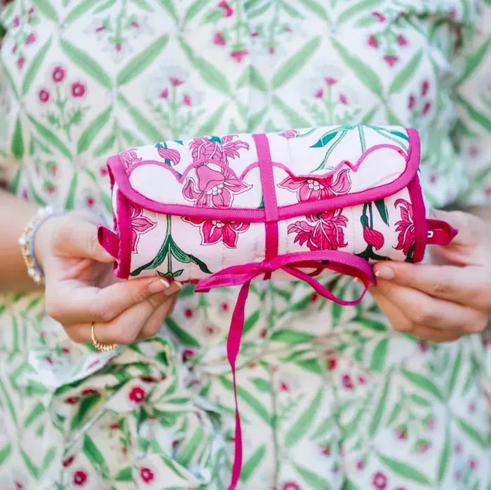 Rose D’Iris Luxe Quilted Jewelry Roll