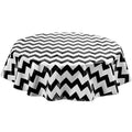 freckled sage round chevron black oilcloth tablecloth