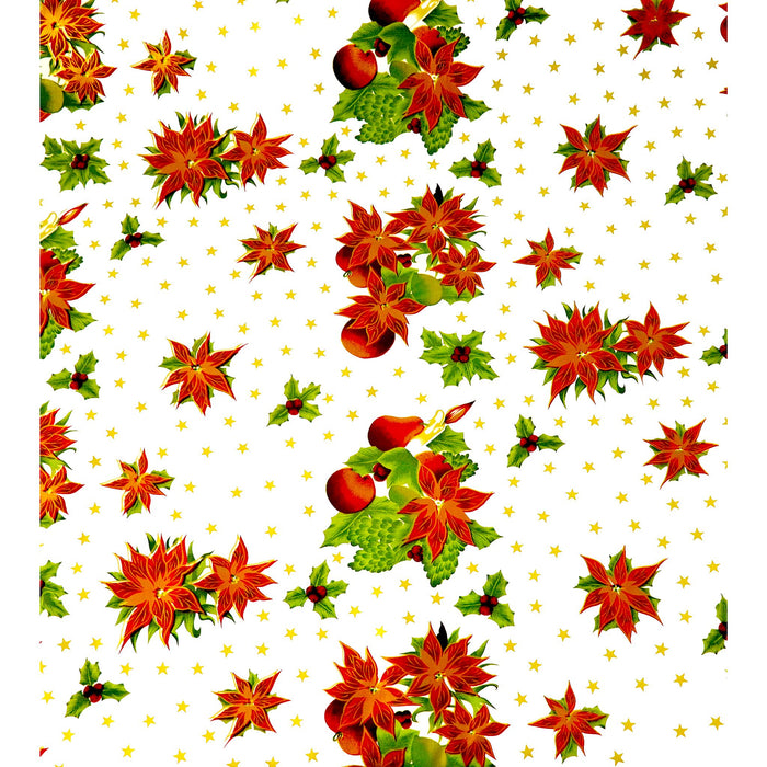 freckled sage christmas stars white oilcloth swatch