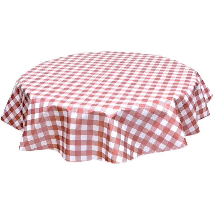 freckled sage round large gingham metallic pink oilcloth tablecloth