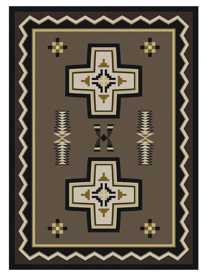 Saint Cross Taupe Rugs & Runners - American Made - Your Western Decor