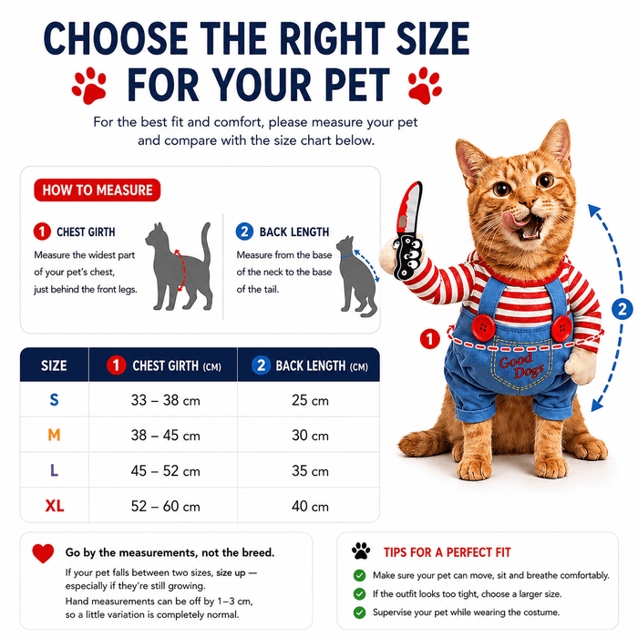 Scary Doll Pet Costume – Funny Halloween Costume for Cats & Dogs Fursera