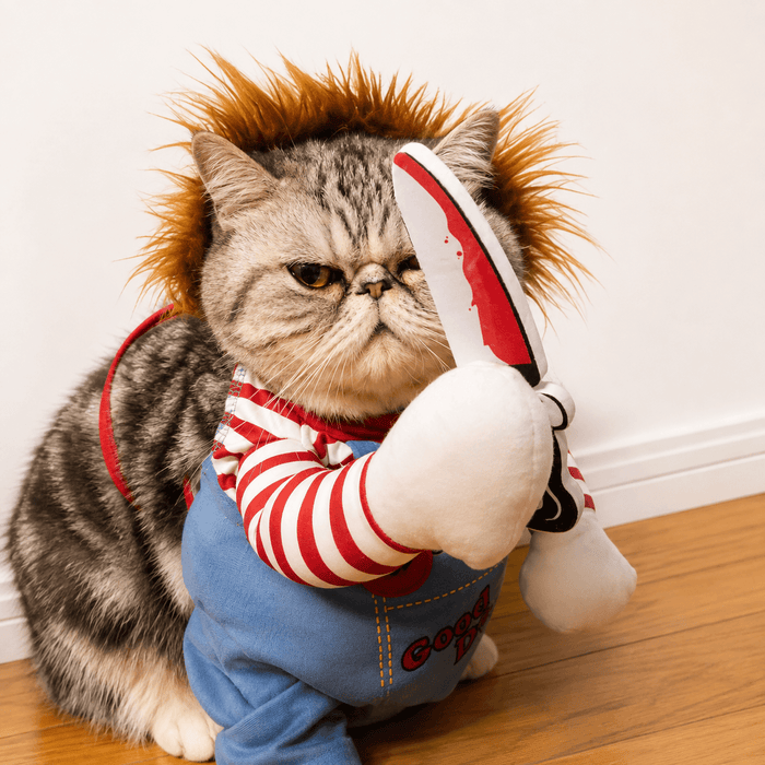 Scary Doll Pet Costume – Funny Halloween Costume for Cats & Dogs Fursera