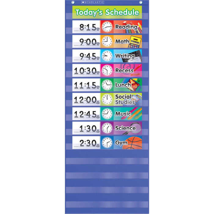 Scholastic Daily Schedule Pocket Chart, Blue (SC 511498)