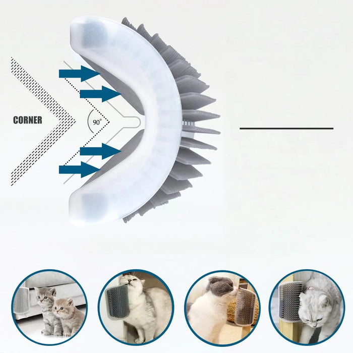 Self Grooming Pet Brush – Corner Massage Tool for Cats & Dogs
