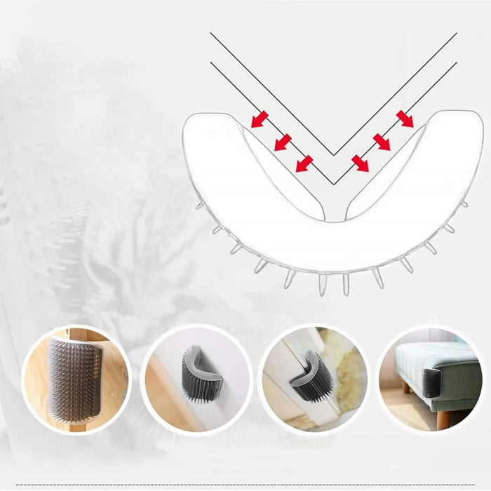 Self Grooming Pet Brush – Corner Massage Tool for Cats & Dogs