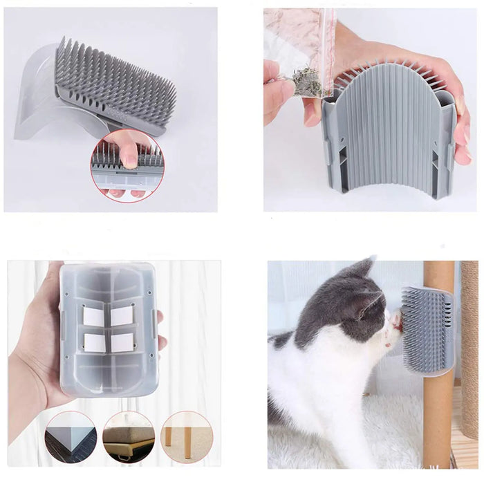 Self Grooming Pet Brush – Corner Massage Tool for Cats & Dogs