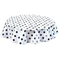 freckled sage round big dot silver oilcloth tablecloth