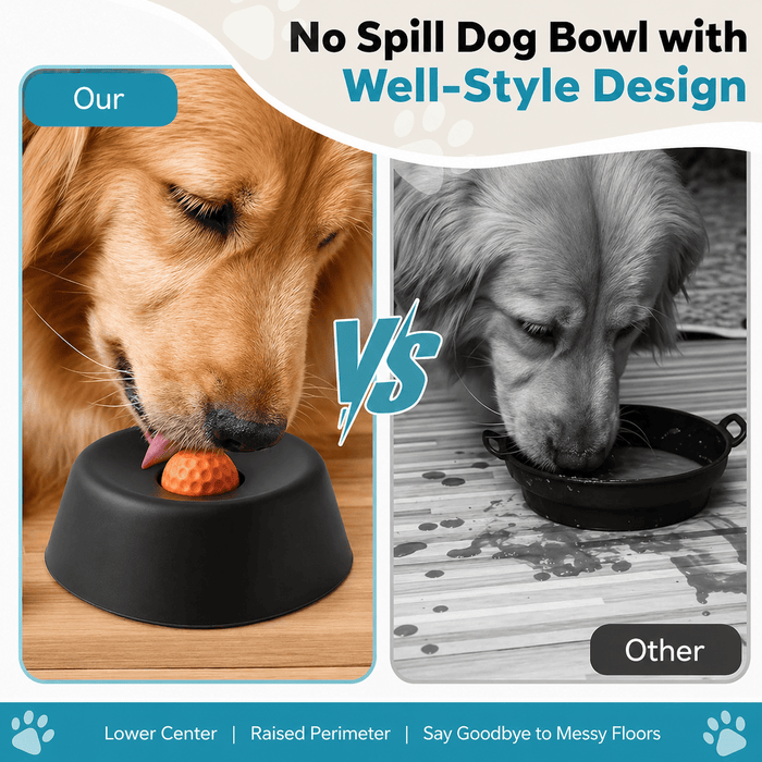 Slow Feeder Dog Bowl – No Spill & Non-Slip