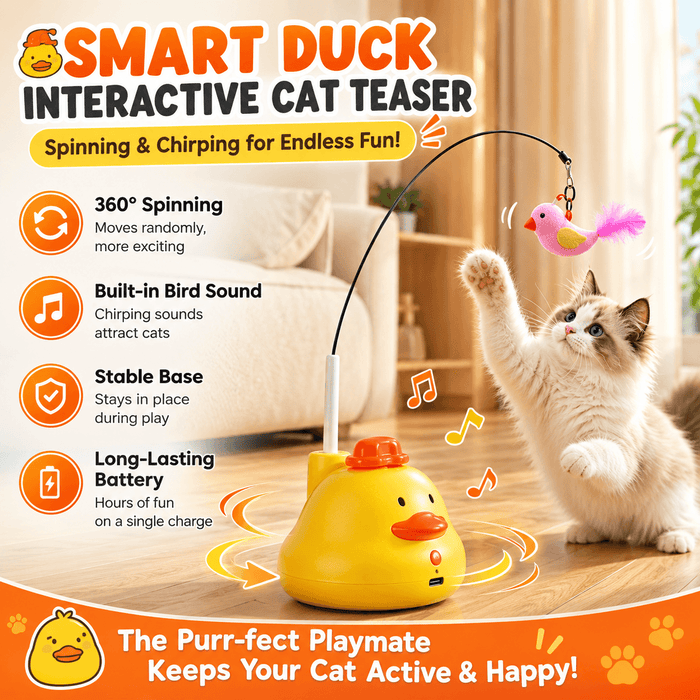 Smart Automatic Cat Teaser Toy with Motion Sensor & Bird Sound Fursera