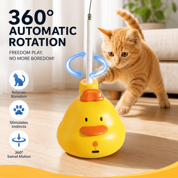 Smart Automatic Cat Teaser Toy with Motion Sensor & Bird Sound Fursera