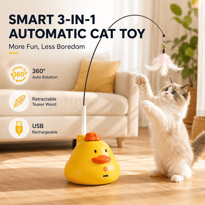 Smart Automatic Cat Teaser Toy with Motion Sensor & Bird Sound Fursera