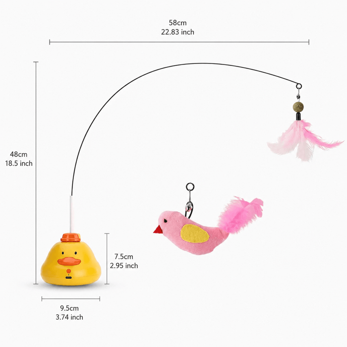Smart Automatic Cat Teaser Toy with Motion Sensor & Bird Sound Fursera