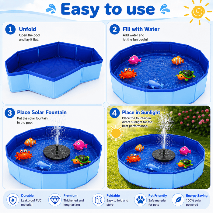 Solar Pet Splash Pool Fursera