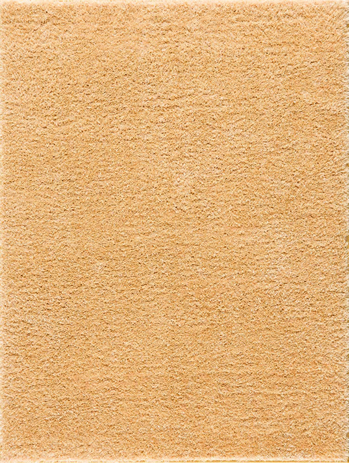 Solid Machine Woven Peach Gold Plush wool area rug - The Rug Decor