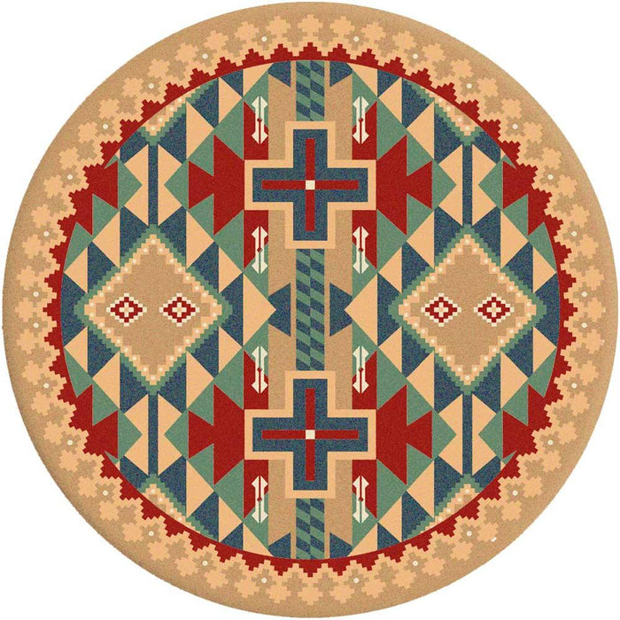Dry Valley Kilim Round Area Rugs. Southwestern style area and accent rugs. Made in the USA. Your Western Decor, LLC
