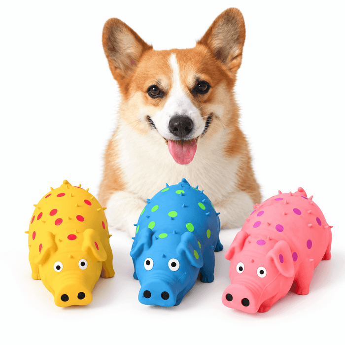 Squeaky Pig Dog Toy – Soft Latex Chew Toy Fursera
