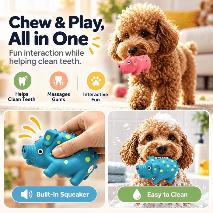 Squeaky Pig Dog Toy – Soft Latex Chew Toy Fursera