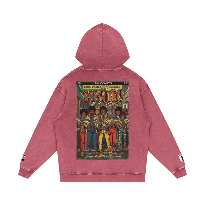 Stand! - Snow Washed Loose Cotton Hoodie