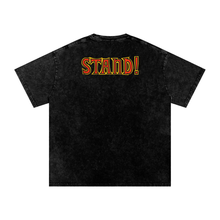 Stand! - Snow Washed Oversized Cotton T-Shirt