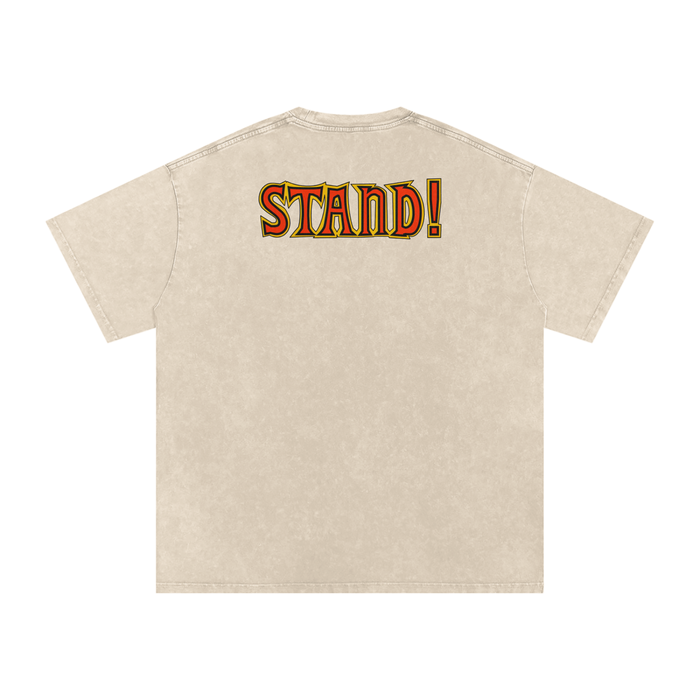 Stand! - Snow Washed Oversized Cotton T-Shirt